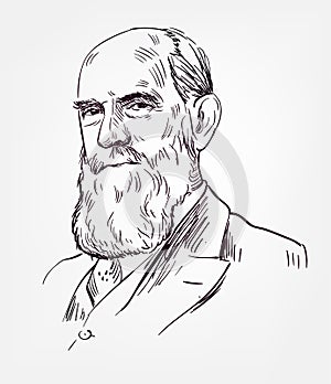 Robert Bosch vector sketch style portrait