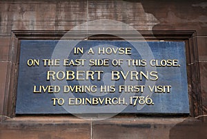Robert Burns Plaque in Edinburgh