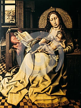 Robert Campin. The Virgin And Child Before A Firescreen. 1430 By Early Netherlandish Painter Robert Campin photo