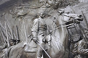 Memorial Robert Gould Shaw and 54th Regiment from Boston in Massachusettes State of USA