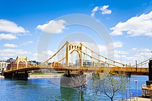 Roberto Clemente Bridge over Ohio in Pittsburg photo