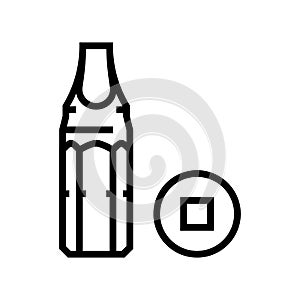 robertson screwdriver bit line icon vector illustration