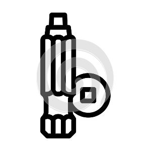 robertson screwdriver bit line icon vector illustration