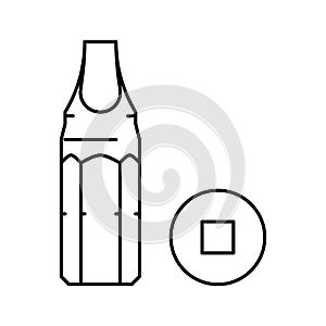 robertson screwdriver bit line icon vector illustration