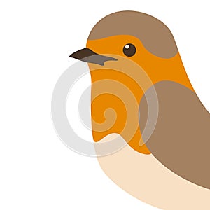 robin bird head vector illustration flat style profile