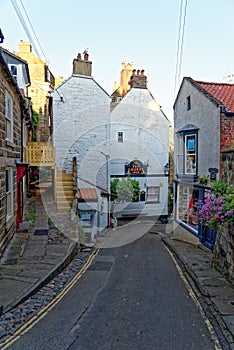 Robin Hood Bay village street scenes - North Yorkshire, England