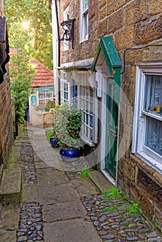 Robin Hood Bay village street scenes - North Yorkshire, England