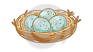 Robin's Egg Nest, Spring Nature Hatchling Vector. vector design Generative AI