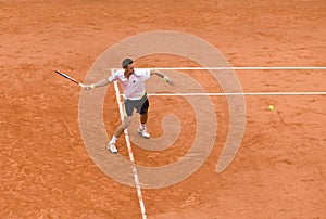 Robin Soderling of Sweden in action at French Op