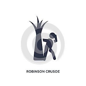 robinson crusoe icon on white background. Simple element illustration from literature concept photo