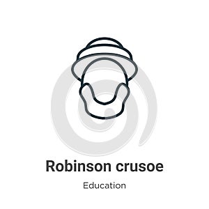 Robinson crusoe outline vector icon. Thin line black robinson crusoe icon, flat vector simple element illustration from editable photo