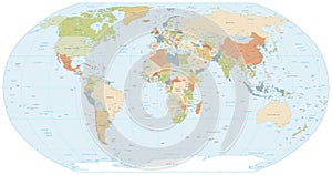 Robinson projection map of the World