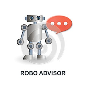 Robo Advisor icon. 3d illustration from fintech industry collection. Creative Robo Advisor 3d icon for web design photo