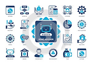 Robo Advisor solid icon set photo