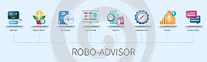 Robo advisor vector infographics in 3D style photo