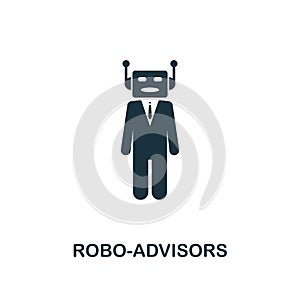 Robo-Advisors icon. Monochrome style design from fintech icon collection. UI and UX. Pixel perfect robo-advisors icon. For web des photo