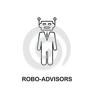 Robo-Advisors icon outline style. Thin line design from fintech icons collection. Pixel perfect robo-advisors icon for photo