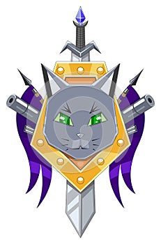 Robo-cat coat of arms.