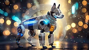 robo dog with effective bokeh photo