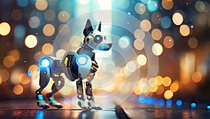robo dog with effective bokeh photo