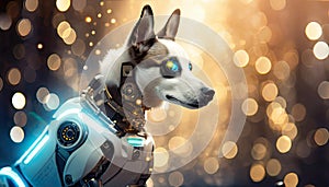 robo dog with effective bokeh photo