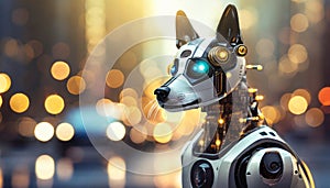 robo dog with effective bokeh photo