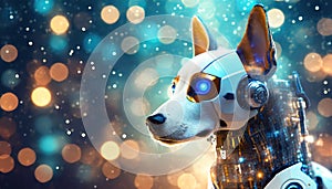 robo dog with effective bokeh photo