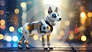 robo dog with effective bokeh photo