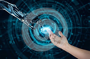 ROBO AND HUMAN HAND artificial intelligence
