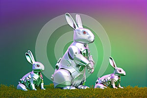 Robo Rabbit in Silver Look