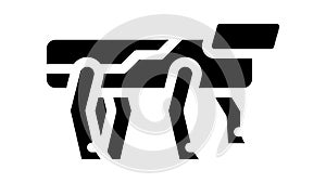 robodog robot glyph icon animation