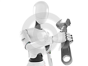 Robot with adjustable wrench