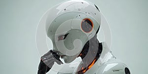 Robot with Advanced Technology Brain, Reflecting on Thought Process, Artificial Intelligence Concept