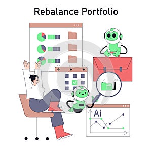 Robot Adviser. Flat Vector Illustration photo
