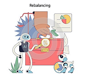 robot advisor. Flat Vector Illustration photo