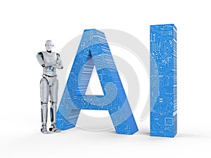 Robot with ai text
