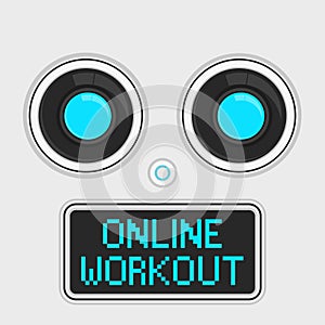 Robot alert for online workout.