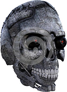 Robot Android Cyborg Head Isolated