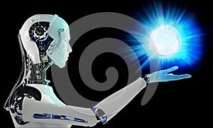 Robot android with light