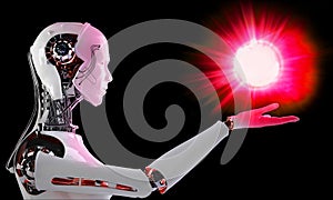 Robot android with light