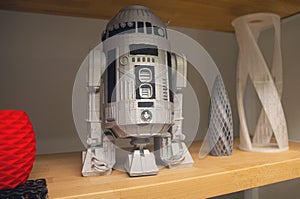Robot-android model is printed on a 3d printer