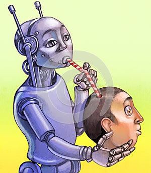 Robot appropriating mind of human