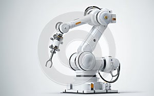 Robot arm, AI technology, artificial intelligence, industry, white background