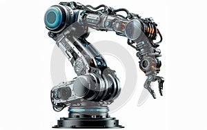 Robot arm, AI technology, artificial intelligence, industry, white background