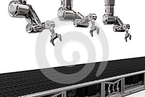 Robot arm with conveyor line