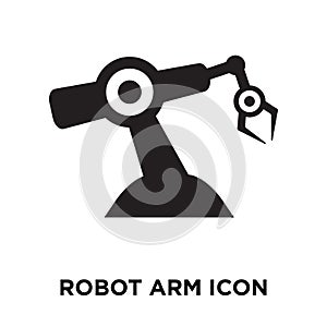 Robot arm icon vector isolated on white background, logo concept