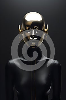 Robot with artificial intelligence connected to a neural network structure.