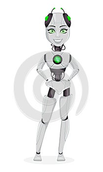 Robot with artificial intelligence, female bot