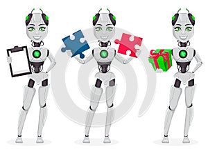 Robot with artificial intelligence, female bot