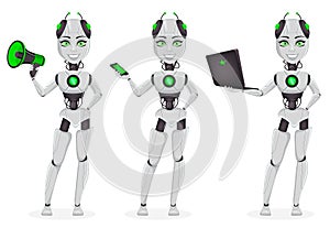 Robot with artificial intelligence, female bot